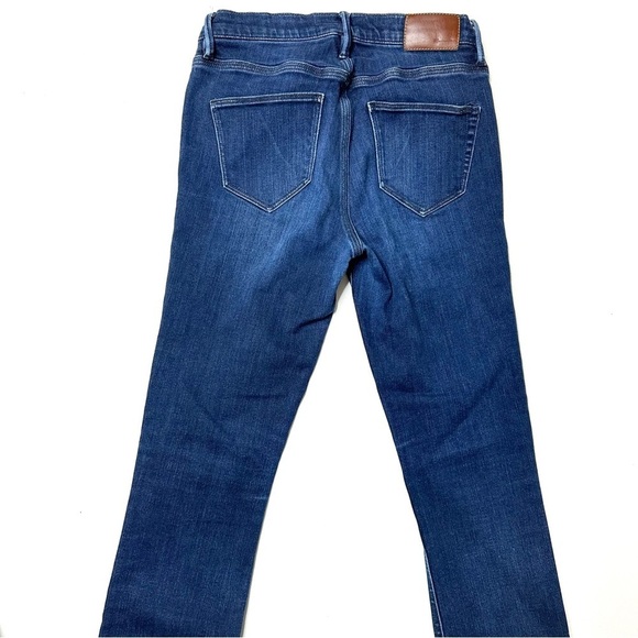 Madewell Skinny Skinny Ankle High Rise Raw Hem Dark Wash Denim Jeans Sz 25 - Picture 4 of 5